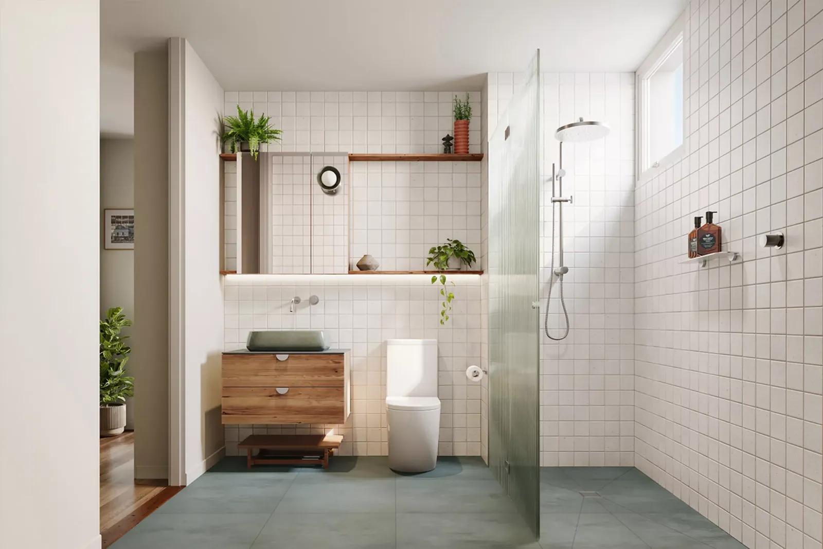 Bathroom with walk-in shower